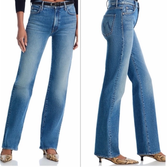 MOTHER Denim - MOTHER Straight Leg Jeans in Light Blue Wash